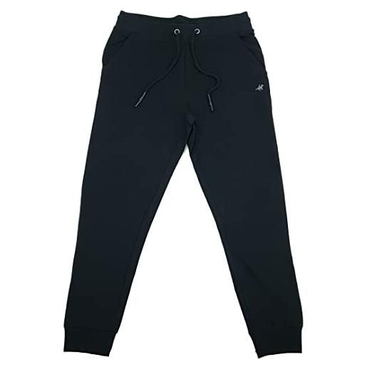 U.S. Grand Polo Equipment & Apparel pantaloni tuta uomo con polsini tasche 100% cotone taglie forti 3xl 4xl 5xl 6xl (5xl, nero)