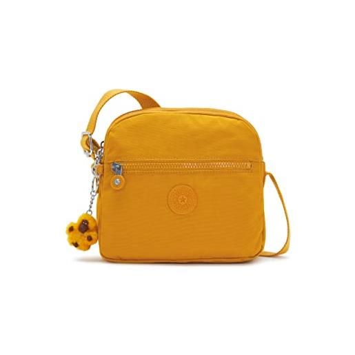 Kipling borsa a tracolla keefe donna, tonalità giallo caldo, 8.75''l x 7.75''h x 5''d