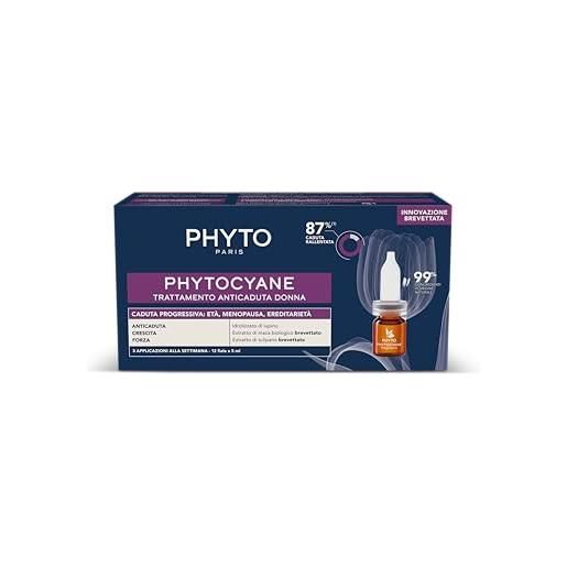 Phyto Phytocyane trattamento anticaduta in fiale, ottimale per la caduta progressiva dei capelli femminile, 12 fiale da 5 ml