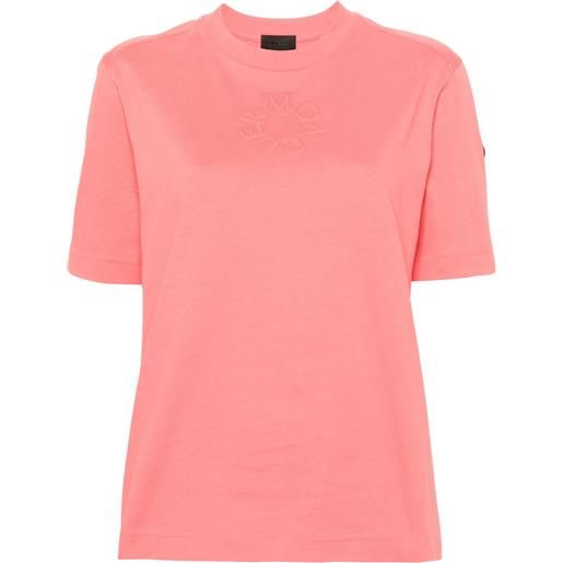 Moncler t-shirt con logo goffrato - rosa