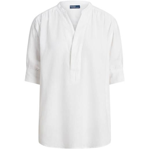 Polo Ralph Lauren camicia con scollo a v - bianco