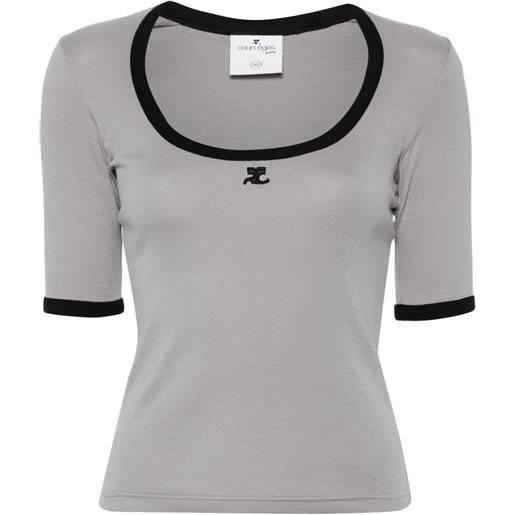 Courrèges t-shirt holistic contrast - grigio