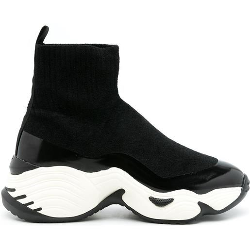 Emporio Armani sneakers a calzino chunky - nero