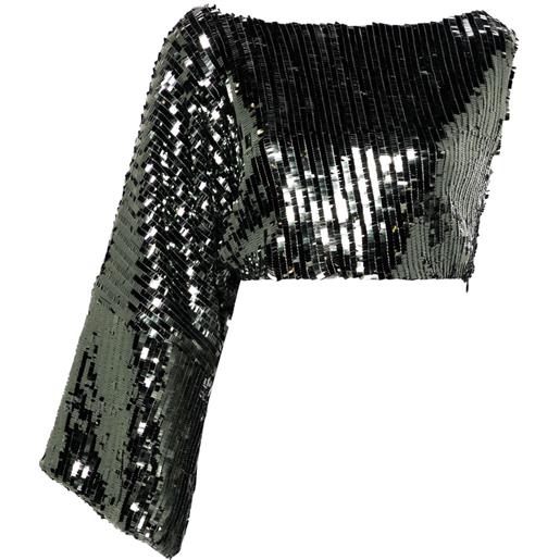 Taller Marmo top asimmetrico con paillettes - argento