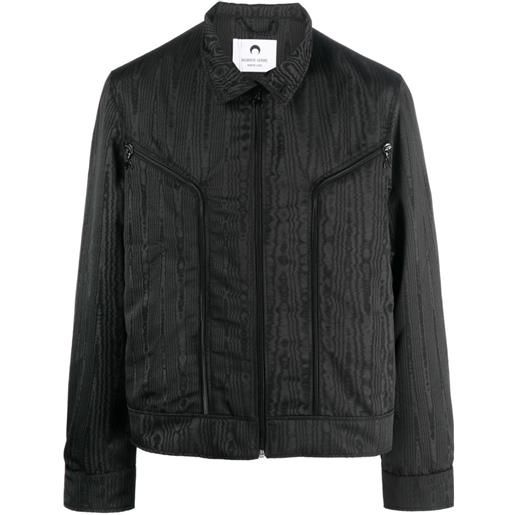 Marine Serre giacca-camicia con applicazione - nero