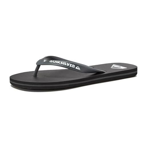 Quiksilver sandali infradito molokai da uomo a 3 punti, nero grigio nero arte, 46.5 eu