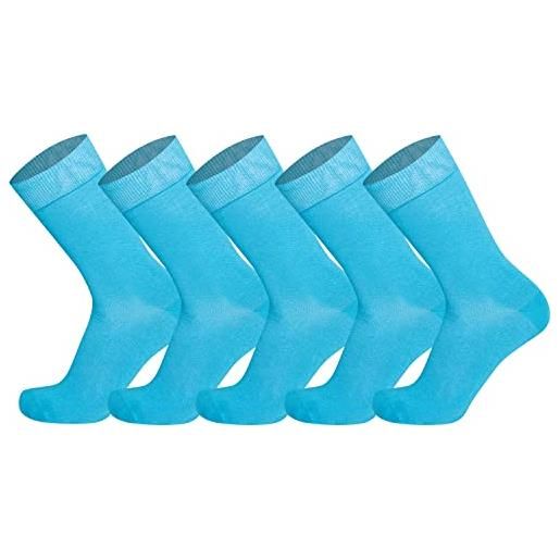 Mysocks 5 paia di calzini da uomo uniti in cotone elasticizzato viola unito collegati a mano 37-41