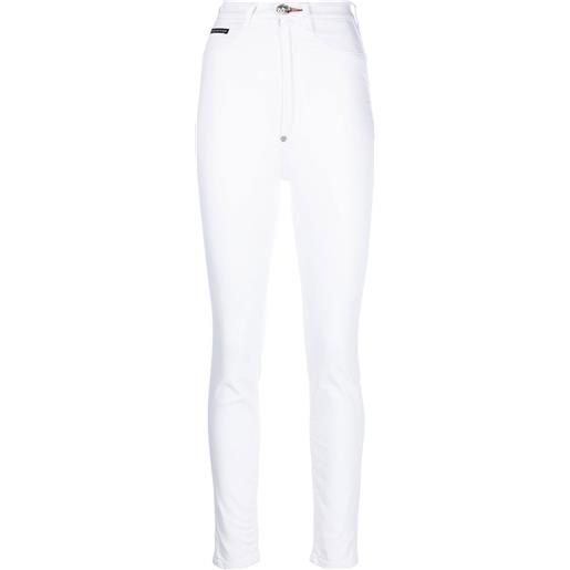 Philipp Plein jeans skinny a vita alta - bianco