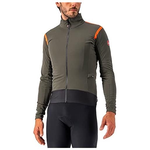 Castelli alpha ros 2 light jacket, giacca uomo, military green/fiery red-black, l