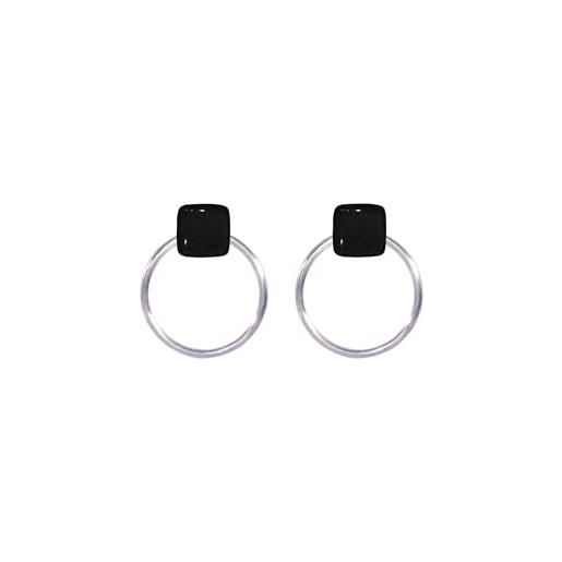 Ellen Kvam Jewelry ellen kvam back-front hoop and stud earring - black