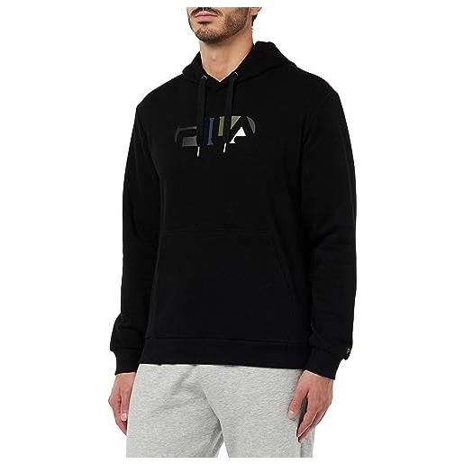 Fila buswiller felpa con cappuccio, nero, xxl uomo