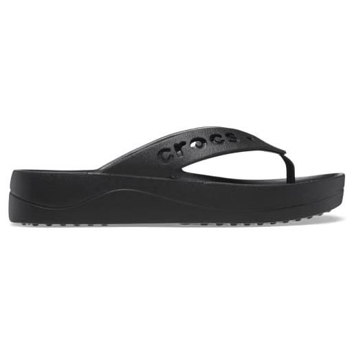 Crocs baya platform flip, sandali donna, black, 38 eu