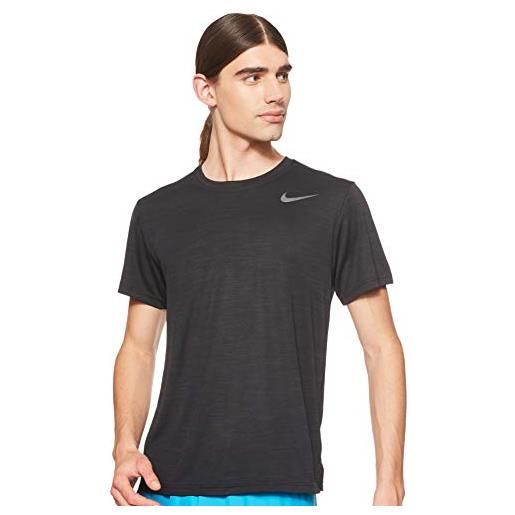 Nike superset top, maglietta unisex-adulto, nero (black/mtlc hematite), l