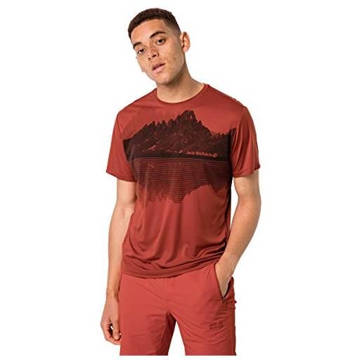 Jack Wolfskin - maglietta da uomo peak graphic, uomo, t-shirt da uomo, 1807181, pepe messicano, m