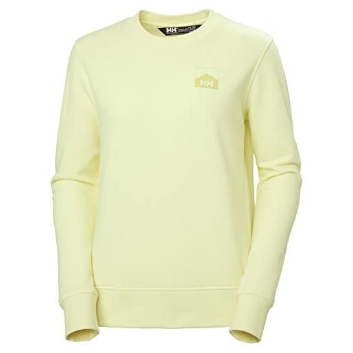 Helly Hansen w nord graphic sweatshirt, maglia di tuta donna, 333 faded yellow melange, x l