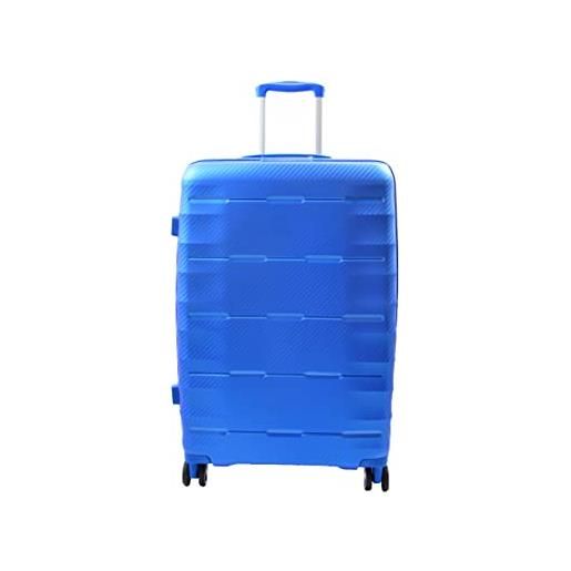 A1 FASHION GOODS arcturus - borse da viaggio espandibili con 8 ruote, con chiusura tsa, blu, medium | 66x45x26/5cm/ 3.50kg, 67+13l, valigia