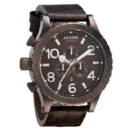 Nixon a124471-00 - orologio da polso da uomo, cinturino in pelle colore marrone