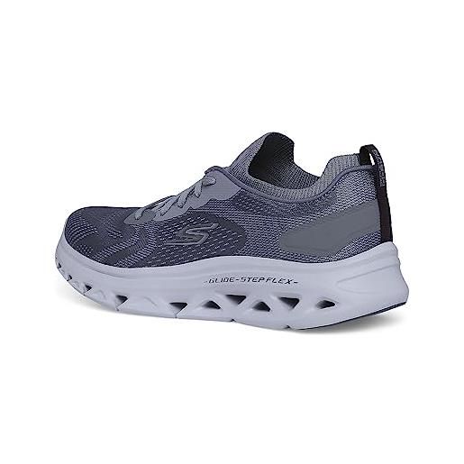 Skechers gorun glide-step flex - sneaker in schiuma raffreddata ad aria, scarpe da ginnastica uomo, grigio chiaro, 46 eu