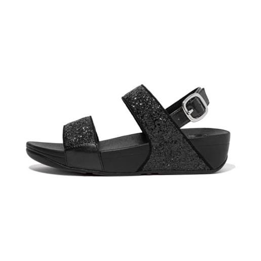 Fitflop sandali con cinturino posteriore lulu donna, glitter nero, 38.5 eu