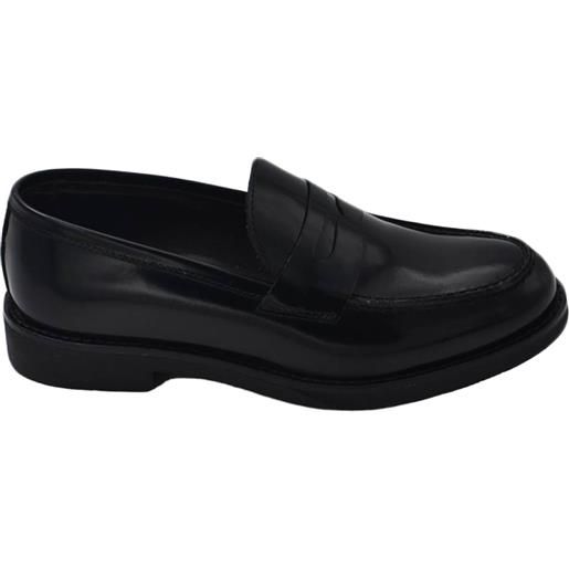 Malu Shoes scarpe mocassino bendina uomo elegante nero vera pelle suola in gomma antiscivolo cerimonia evento