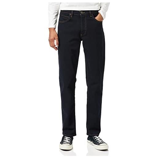 Lee brooklyn straight, jeans uomo, blu (dark stonewash), 33w / 30l