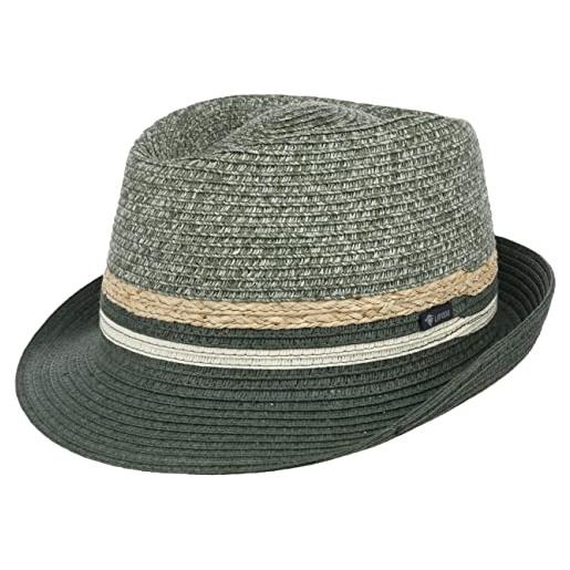 LIPODO cappello di paglia melanto trilby donna/uomo - made in italy da giardiniere sole cappelli spiaggia primavera/estate - xl (60-61 cm) verde oliva-mélange