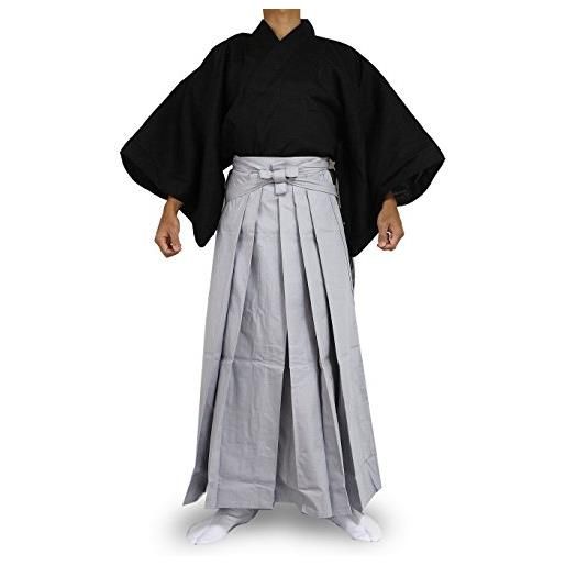 Edoten japanese samurai hakama uniform 1771bk-gy xl