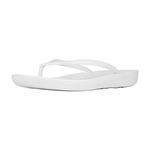 Fitflop iqushion ergonomic flip-flops, infradito donna, bianco (urban white), 37 eu