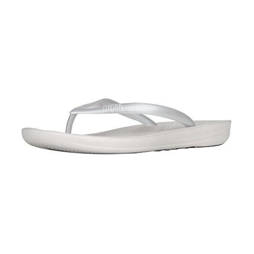 Fitflop iqushion ergonomic flip-flops, scarpe donna, argenté (silver 011), 38 eu