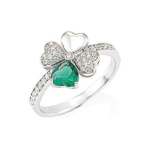 Gioielleria Selenor amen gioielli: collezione anelli donna e uomo (anello quadricuore zirconi bianchi e verdi rqubv-14)