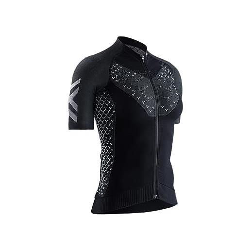 X-Bionic twyce g2 bike zip ss w, strato base camicia funzionale donna, opal black/arctic white, s