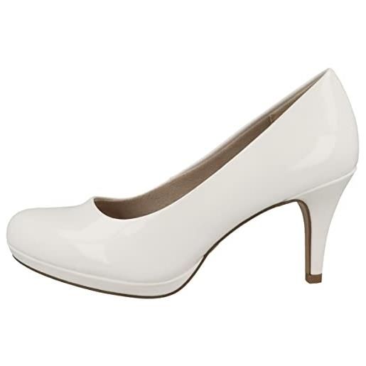 Tamaris 1-1-22444-29-sneaker, scarpe dcollet donna, vernice bianca e bianca, 39 eu