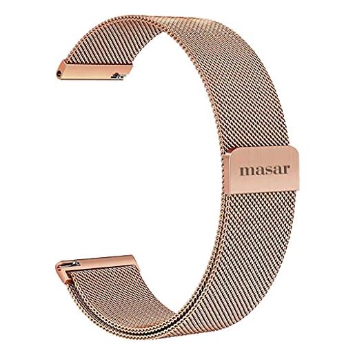 masar 22mm cinturino per orologio magnetico in oro rosa maglia milanese multibrand 22mm mag rose gold