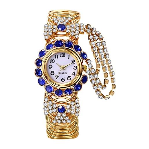 Avaner orologio da polso da donna, analogico, al quarzo, con strass, elegante, per ragazze e donne, c, moderno