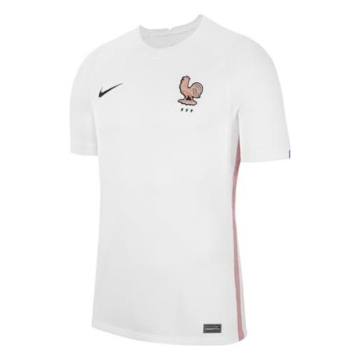 Nike fff mnk df stadium away maglie dei tifosi white/pink glaze/blackened blu xl