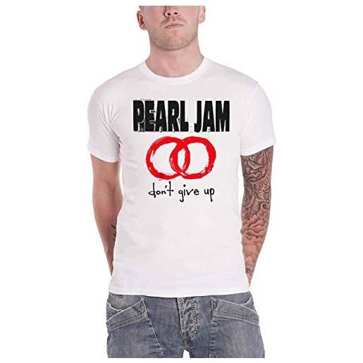 Pearl Jam don't give up uomo t-shirt bianco l 100% cotone regular