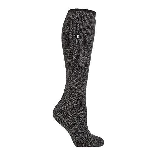 HEAT HOLDERS - calze termiche da donna a gamba lunga, rinforzate, 2,9 tog, in lana merino, per l'inverno, nero , 4-8 tall
