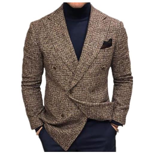 Andiwa giacca da uomo casual giacca slim fit doppiopetto sportivo cappotto da lavoro giacche, grigio, xxxl