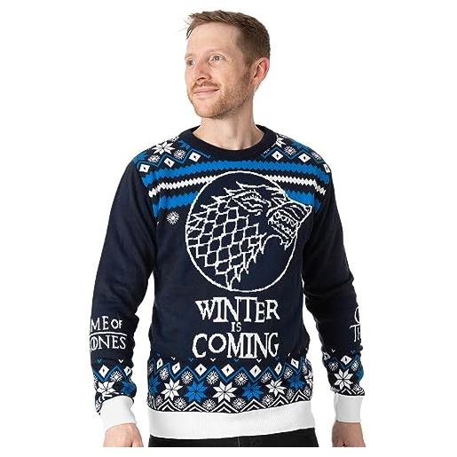 Game of Thrones aduls christmas jumper mens blue knittoned sweater