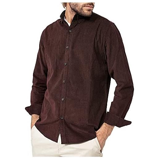 Indicode uomini ryan shirt | camicia in velluto a coste di cotone dk brown s