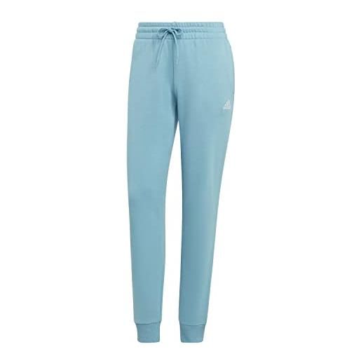 adidas essentials linear french terry cuffed pants pantalone, preloved blue/white, xs women's