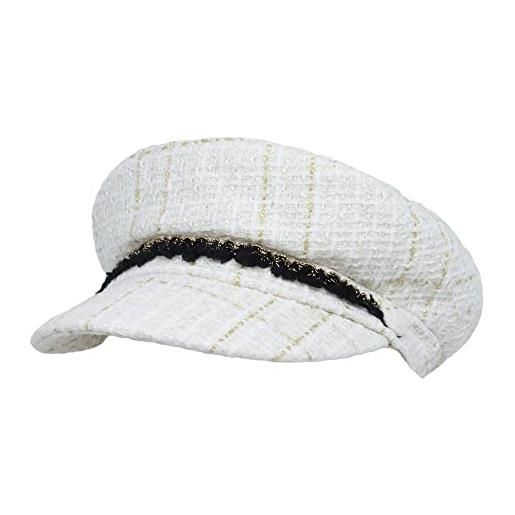 MarkMark cappello invernale da donna in lana baker boy berretto da strillone krg1428, bianco, m