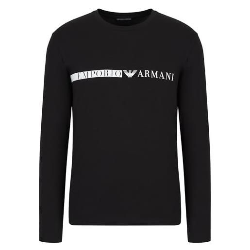 Emporio Armani maglietta uomo 111984 2f525, t-shirt manica lunga, girocollo (nero, s)
