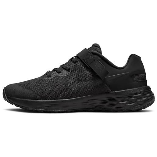 Nike revolution 6 flyease, scarpe da ginnastica unisex bambini e ragazzi, nero black white dk smoke grey, 38.5 eu