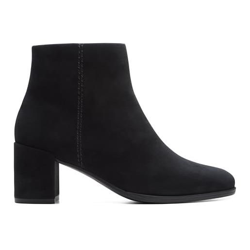 Clarks freva55 zip, scarpe chukka donna, pelle nera, 39.5 eu