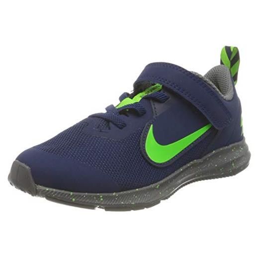 Nike downshifter 9 rw (gs), walking shoe, blue void electric green gunsm, 40 eu