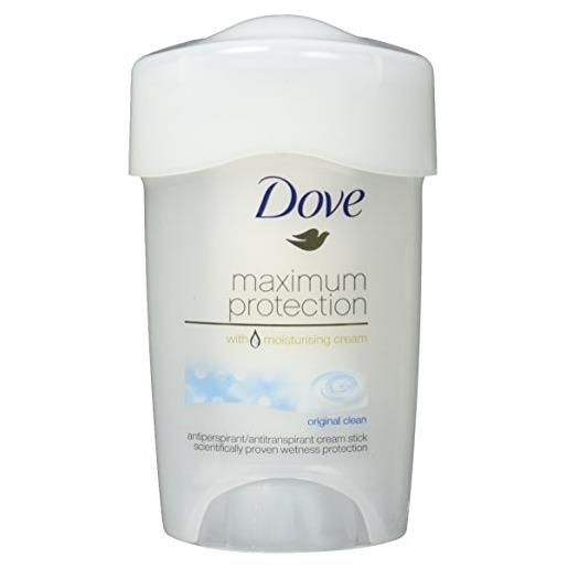 Dove maximum protection - crema deodorante originale clean anti-traspirante con protezione scientificamente provata contro l'umidità ascellare, 45 ml, 3 pezzi