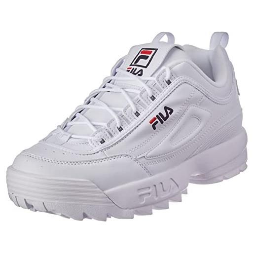 Fila disruptor ii fw02945-111 leather youth trainers - white peacoat red - 39.5