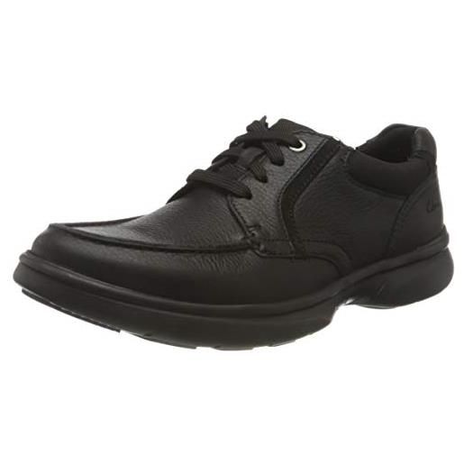 Clarks bradley vibe, scarpe da ginnastica, uomo, nero (pelle nera tumbled. ), 43 eu