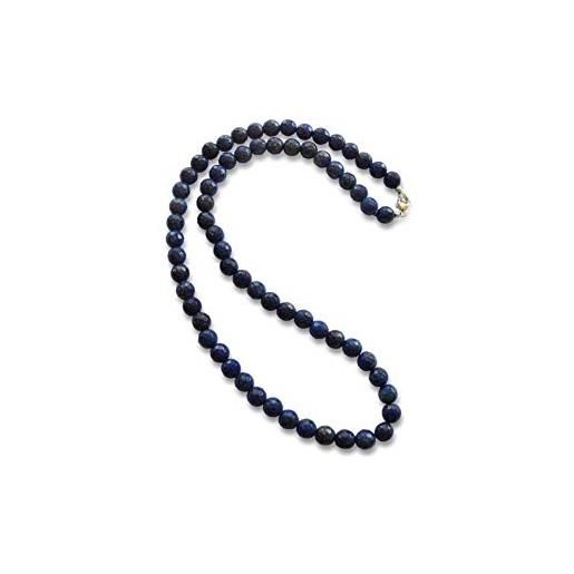 Vifaleno gemma gioielli collana, lapislazzuli, naturale, cerchio, sfaccettati, 6mm, 925 argento sterlina